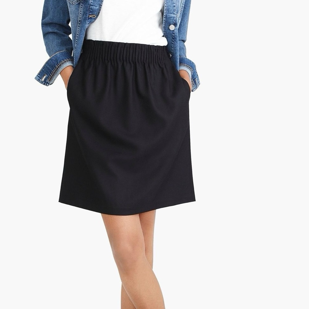 J. Crew Women's Linen Cotton Short City Skirt Black / Size 4